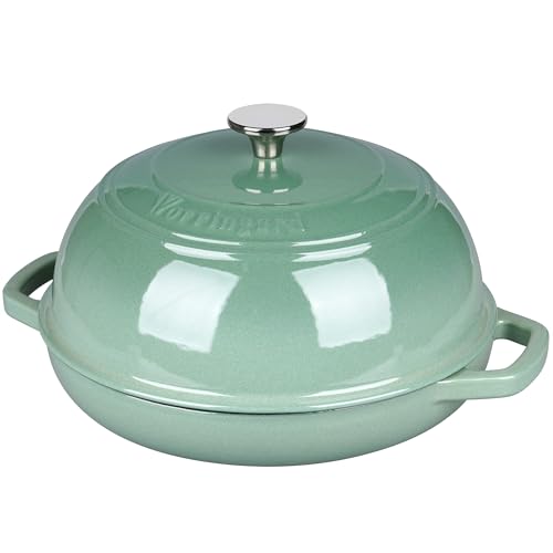 Enameled Cast Iron Dutch Oven Pot with Lid (Sage Green)