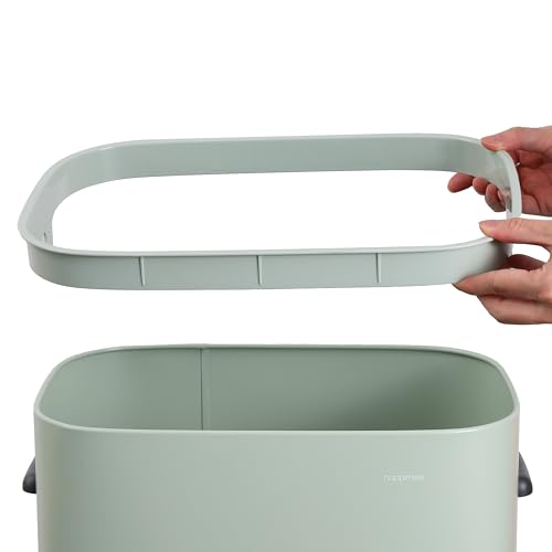 Tammi 14.5 Gal Slim Push Button Trash Can (Pistachio Gelato)
