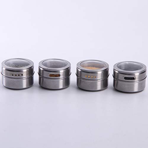 12 Magnetic Spice Jar Containers Spice Tins (12 MAGNETIC SPICE TINS WITH WALL PLATES)