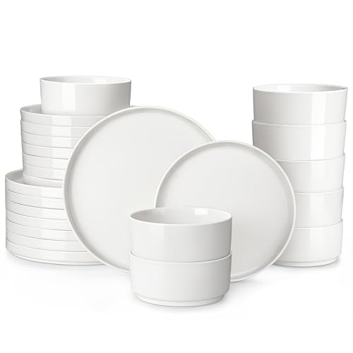 24 Pieces Porcelain Dinnerware Set (Ivory White / 24 Piece (Service for 8))