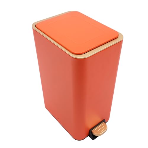 12 Liter 3.17 Gallon Bathroom Trash Can with Lid Soft Close (Orange)