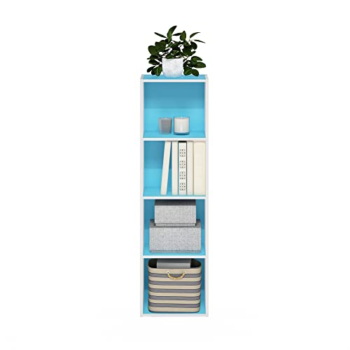 PASIR Book Shelf (White/Light Blue / 4-Tier Cube)