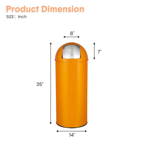 65 Liter Push Lid Trash Can