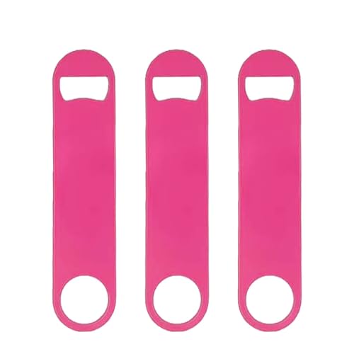 Pink Stainless Steel Flat Bottle Opener Set 5pcs