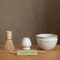 Matcha Set with Handmade Ceramic Bowl & Bamboo Whisk (Pearl Gray)