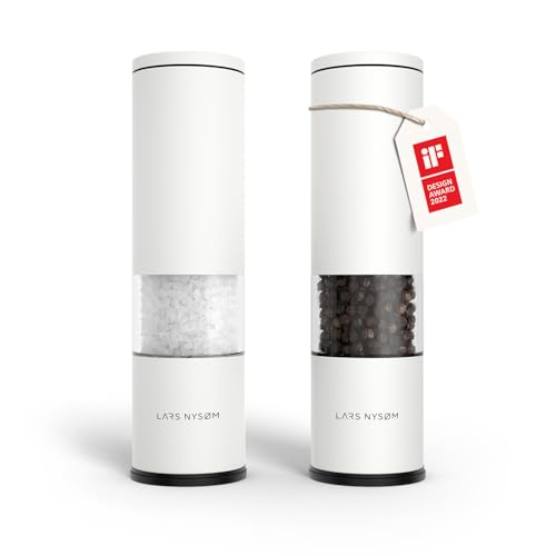 Salt and Pepper Grinder Set Manual (Pure White / Set of two manual grinders)