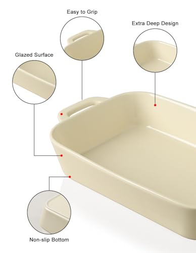 Sweejar Ceramic Bakeware Set (Beige / 9x13 Baking Dish)