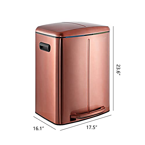 Marco 10.6 Gal Double Bucket Step Trash Can (Rose Gold)