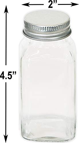 Spice Jars 6 oz Square Glass Bottles (12Pack - 6oz)