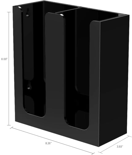 Acrylic Coffee Cup and Lid Storage Organizer Holder (Black)