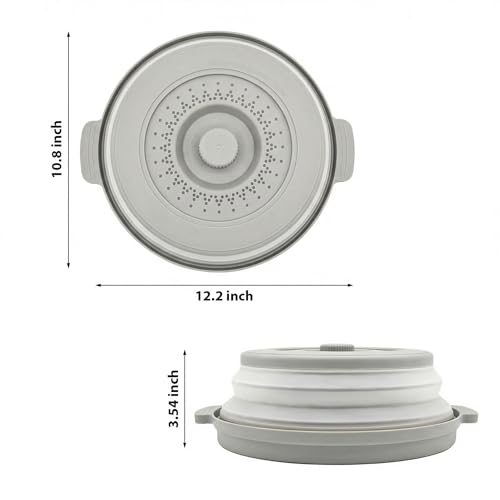 Microwave Food Cover With Handle (Gray)