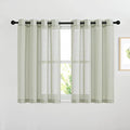 Sheer Linen Burlab Curtains & Drapes (52"W x 45"L (Pack of 2) / Sage Green)