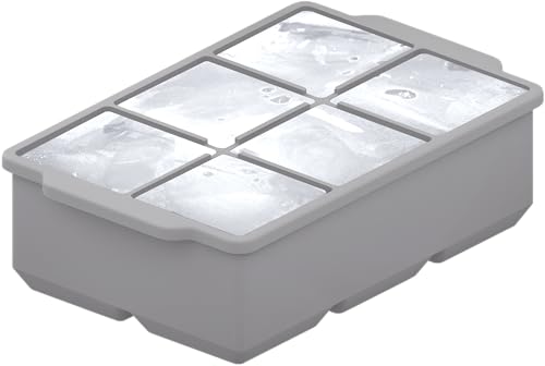 Large Silicone Ice Cube Tray (Light Gray / 2-Pack)