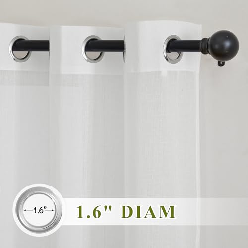 White Sheer Curtains 72 inch Length for Bedroom (36"W x 72"L (Pack of 2) / White)