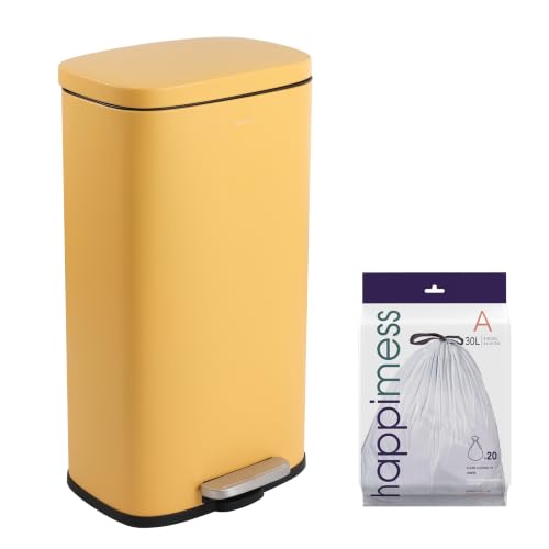 Curtis 8 Gal Step Trash Can Soft Close 25" (Daffodil Yellow)