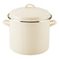 Enamel-on-Steel Induction Stockpot with Lid, 12-Quart, Almond (Almond Cream)