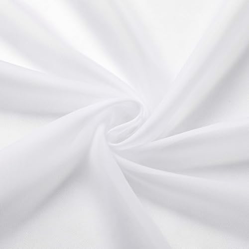 Extra Long Sheer White Curtains for Bedroom Living Room 120 Inches Long 2 Panels Set (White / 42"W x 120"L (Pack of 2))