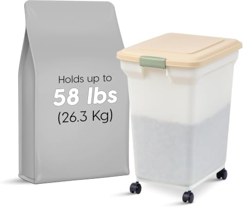 Dog Food Storage Container (58 lbs / Almond/Pearl)