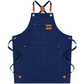 Chef Aprons for Men Women with Large Pockets (Navy Blue)