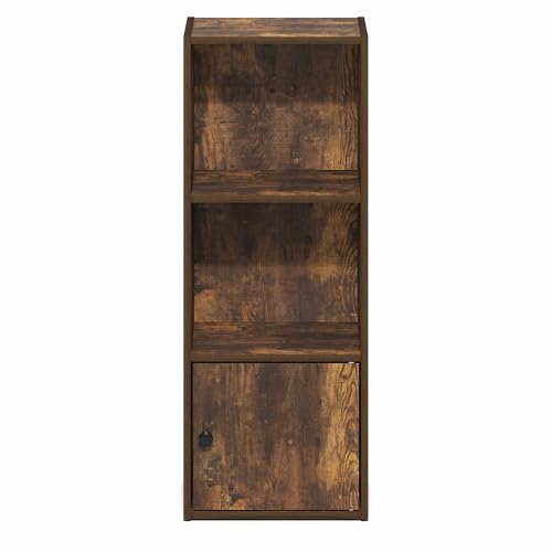 LUDER Book Shelf (Amber Pine / 3-Cube with Cabinet)