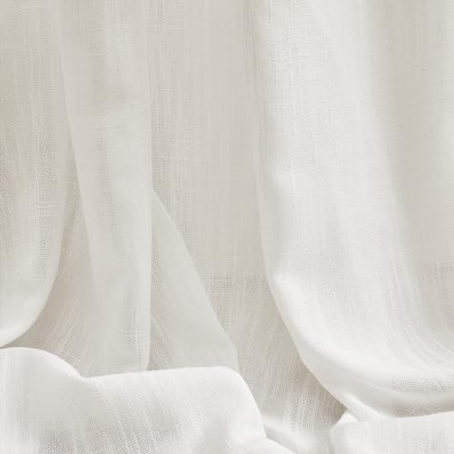 Extra Long Curtains for Living Room (50"W x 108"L (Pack of 2) / Beige White)