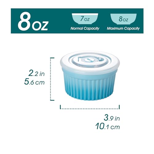 8 oz Ramekins with Lid (Blue / 8 oz)