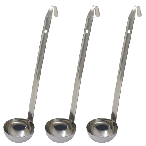 3 Pcs Stainless Steel Soup Ladle Set (3 oz)
