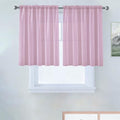 Basic Rod Pocket Sheer Voile Window Curtain Panels Light Pink 1 Pair 2 Panels 52 Width 36 Inch Long for Kitchen Bedroom Children Living Room Yard（Light Pink (Light Pink / 52"W x 36"L (Pack of 2))