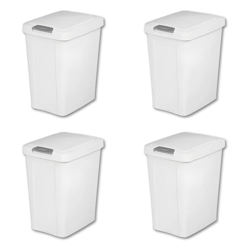 7.5 Gallon White Wastebasket with Touch