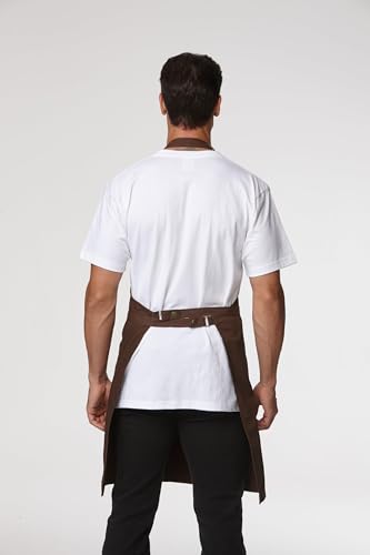 Chef Men Canvas Waterproof Apron Pocket 4251GB (5 Pack / Coffee)