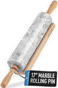 17 Inch Marble Rolling Pin With Stand (Quartz White / 17 Inch)