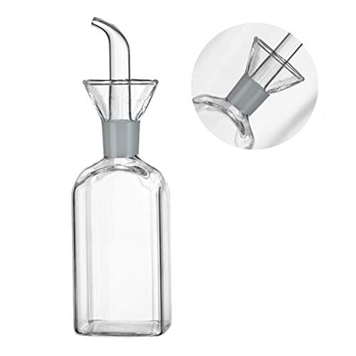 LandHope Oil Bottle Glass Olive Oil Dispenser Bottle Glass Cooking Oil Vinegar Measuring Dispenser With Spout for Kitchen and BBQ (4.2 Ounces)