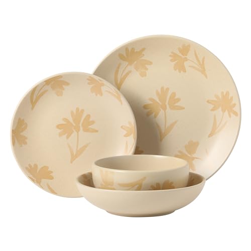 Admiral Hall Plates and Bowls Set (Service for 4 (16pcs) / Cream (Admiral Hall))