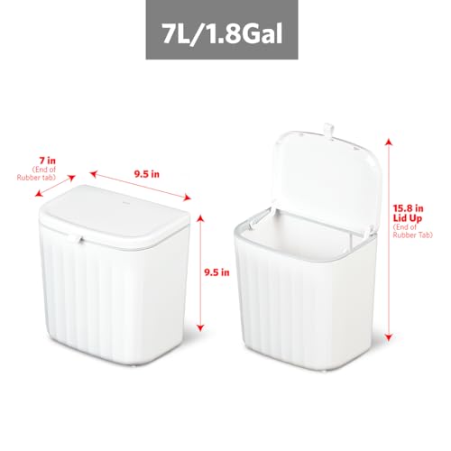 Roomate Under Counter Waste Bin (White Plastic / 7 L)