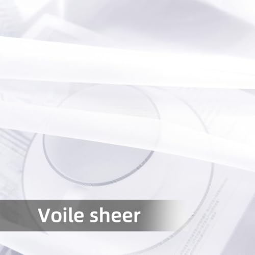 Sheer Rod Pocket Curtain Voile Draperies 2 Panels White Beige Black Grey Coffee 52 Inch Width 90 Inch Long 1 Pair for Kitchen Bedroom Children Living Room Yard (Optical White / 52"W x 90"L (Pack of 2))