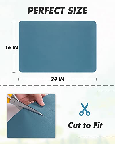 Coffee Mat Hide Stain Rubber Backed Absorbent Dish Drying Mat for Kitchen Counter (BLUE / 16"X24")