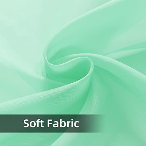 Solid Sheer Rod Pocket Curtain Voile Draperies 2 Panels White Beige Black Grey Coffee 52 Inch Width 90 Inch Long 1 Pair for Kitchen Bedroom Children Living Room Yard (Light Green / 52"W x 90"L (Pack of 2))