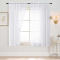White Sheer Curtains 63 Inch Length 2 Panels (42"W x 63"L (Pack of 2) / White)