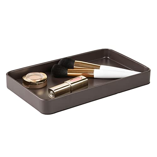 Modern Decorative Metal Guest Hand Towel Tray Holder Organizer for Disposable Paper Napkins (Matte Brown)