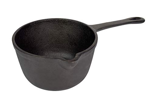 JB0204 Pre Seasoned Heavy Duty Construction Cast Iron Basting Pot for Grilling and Oven (1.2 Quarts)