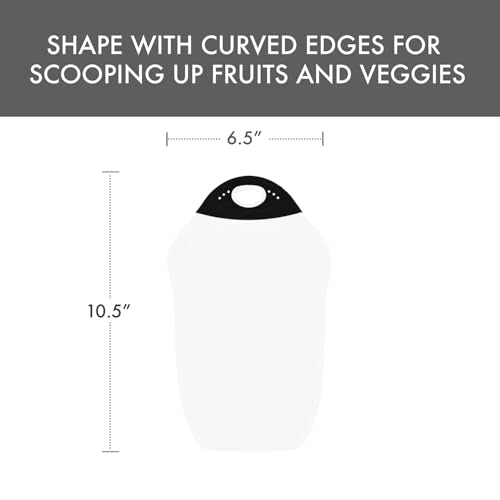 Chop & Scoop Cutting Board with Non (White / 10.5"L x 6.5"W)
