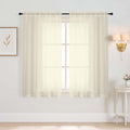 Cream Window Sheer Curtains 54 inch Length (42"W x 54"L (Pack of 2) / Cream)