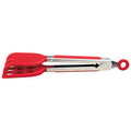 Waffle Tongs Mini Silicone Kitchen Tongs for Cooking Serving Flat Stainless Steel Small Tongs with Silicone Tips for Salads Belgian Waffles Air Fryer Appetizers Dishwasher Safe Candy Apple Red (Candy Apple Red)
