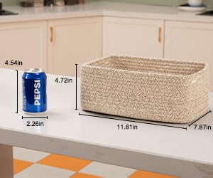 6 Pack Small Storage Baskets for Shelves (Brown / 11.81x7.87x4.72)
