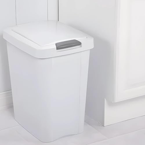 7.5 Gallon White Wastebasket with Touch