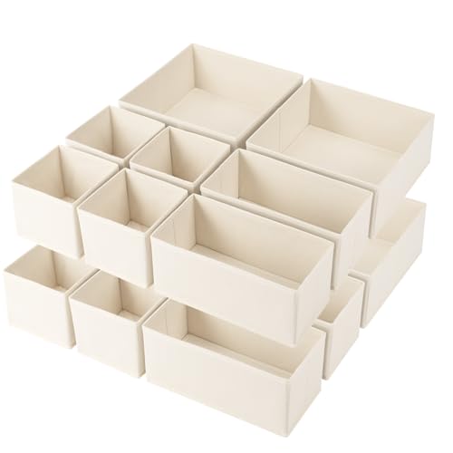 Drawer Organizer Clothes (Beige / 16 Pack)