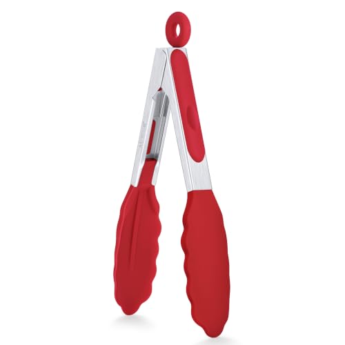 7 Inch Silicone Kitchen Tongs (Red / 7inch)