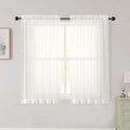 Ivory Sheer Curtains for Bedroom Living Room 45 Inch Length 2 Panels (Ivory / 42"W x 45"L (Pack of 2))