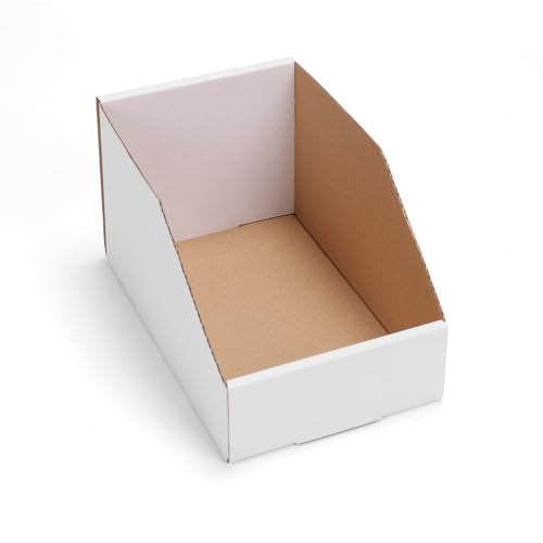 Cardboard Storage Bins 35 Pack (9.4x4x4.5 inches / White)