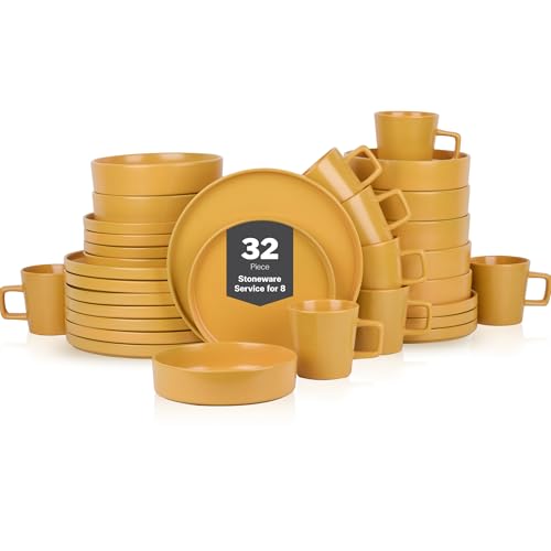 Cleo Modern Stoneware 32 (Dinnerware Set / Service For 8 / Yellow)